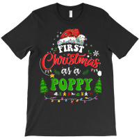 First Christmas As A Poppy Funny Holiday Santa Hat Groovy T-shirt | Artistshot