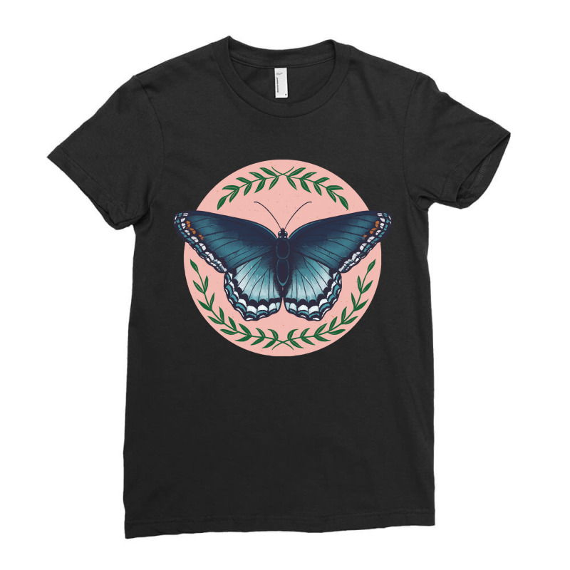 Butterfly Limenitis Arthemis Butterfly Illustration Ladies Fitted T-Shirt by troglemother | Artistshot