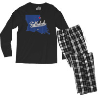 Tallulah Louisiana La Map T Shirt Men's Long Sleeve Pajama Set | Artistshot