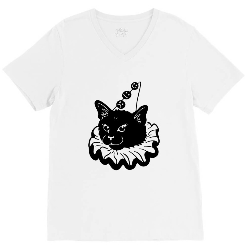 Cat Clown Essential V-Neck Tee by Wrip1959 | Artistshot