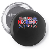 Mechanic Proud American Flag Fireworks Happy 4th Of July Pin-back Button | Artistshot