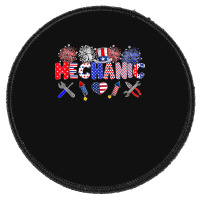 Mechanic Proud American Flag Fireworks Happy 4th Of July Round Patch | Artistshot