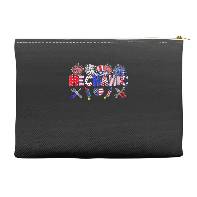 Mechanic Proud American Flag Fireworks Happy 4th Of July Accessory Pouches | Artistshot