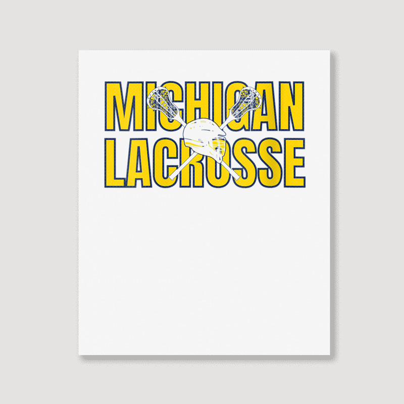 Womens Michigan Lacrosse Helmet Mi Lax The Wolverine State Gift V Neck Portrait Canvas Print | Artistshot