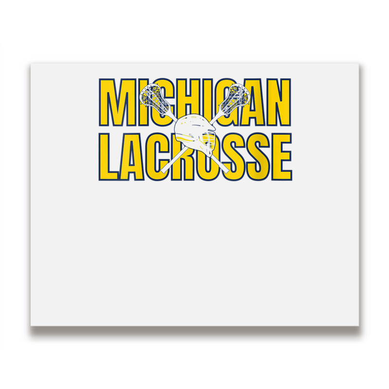 Womens Michigan Lacrosse Helmet Mi Lax The Wolverine State Gift V Neck Metal Print Horizontal | Artistshot