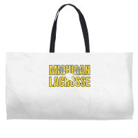 Womens Michigan Lacrosse Helmet Mi Lax The Wolverine State Gift V Neck Weekender Totes | Artistshot