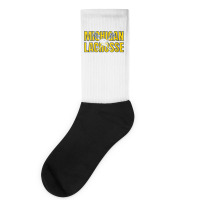 Womens Michigan Lacrosse Helmet Mi Lax The Wolverine State Gift V Neck Socks | Artistshot