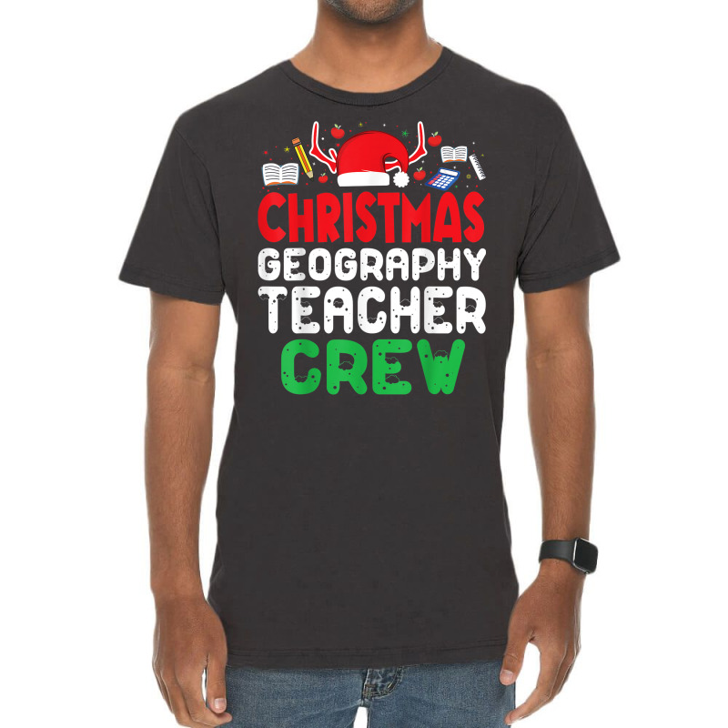 Christmas Geography Teacher Crew Wonderful Xmas Present Vintage T-shirt | Artistshot