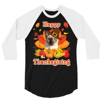 Happy Thanksgiving Tonkinese Cat I'm Thankful For My Turkey 3/4 Sleeve Shirt | Artistshot