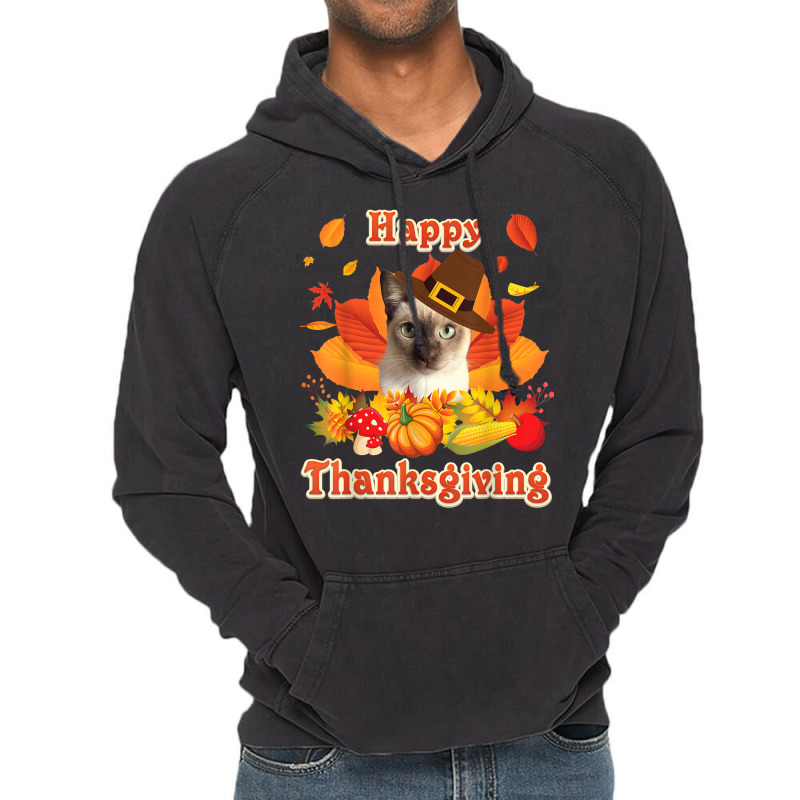 Happy Thanksgiving Tonkinese Cat I'm Thankful For My Turkey Vintage Hoodie | Artistshot