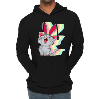 Cat Bunny Ears Easter Day Cute Pet Kitten Lover Boys Girls Lightweight Hoodie | Artistshot