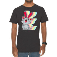 Cat Bunny Ears Easter Day Cute Pet Kitten Lover Boys Girls Vintage T-shirt | Artistshot