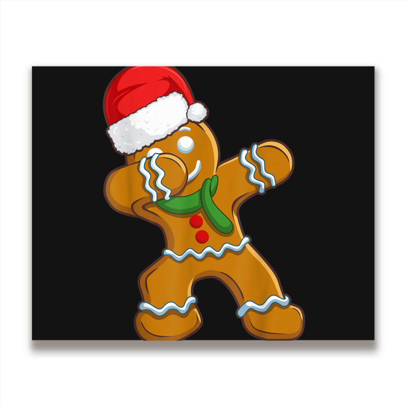 Dabbing Gingerbread Santa Christmas Kids Boys Xmas Cookie Metal Print Horizontal | Artistshot