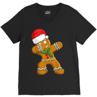 Dabbing Gingerbread Santa Christmas Kids Boys Xmas Cookie V-neck Tee | Artistshot