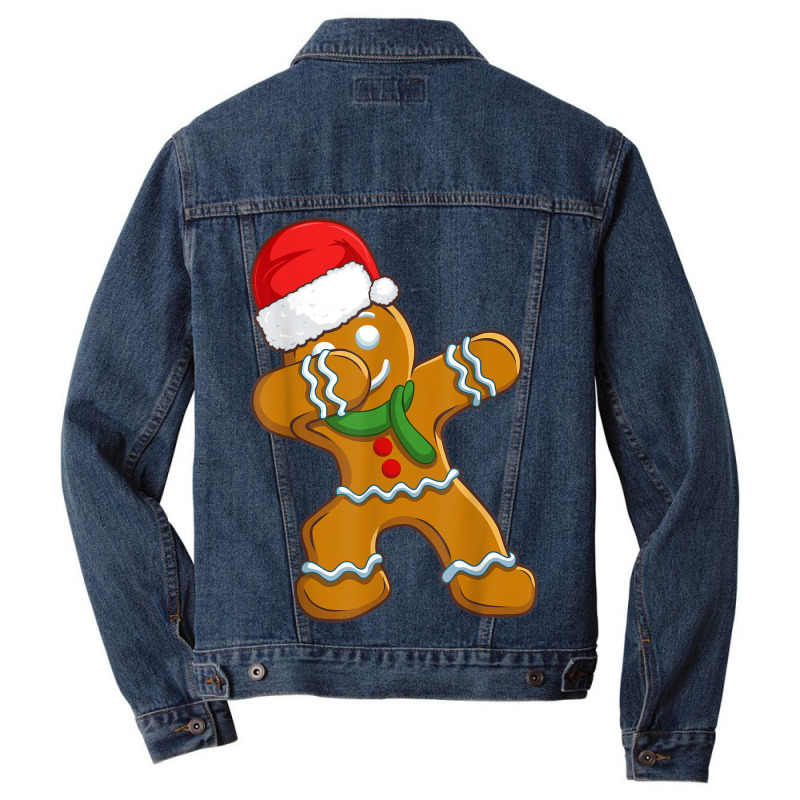 Dabbing Gingerbread Santa Christmas Kids Boys Xmas Cookie Men Denim Jacket | Artistshot