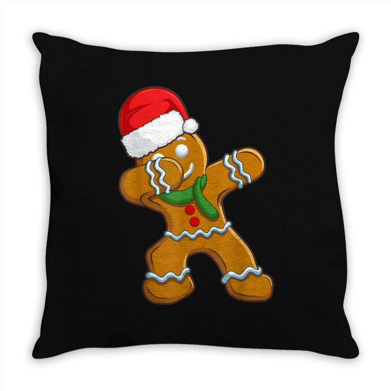 Dabbing Gingerbread Santa Christmas Kids Boys Xmas Cookie Throw Pillow | Artistshot