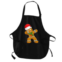 Dabbing Gingerbread Santa Christmas Kids Boys Xmas Cookie Medium-length Apron | Artistshot