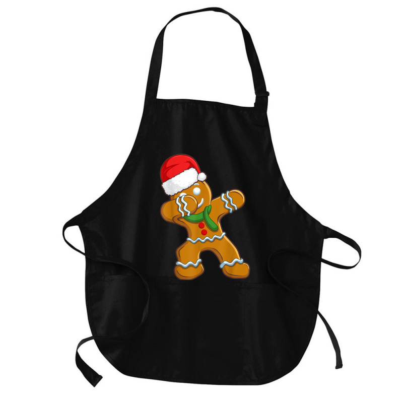 Dabbing Gingerbread Santa Christmas Kids Boys Xmas Cookie Medium-length Apron | Artistshot