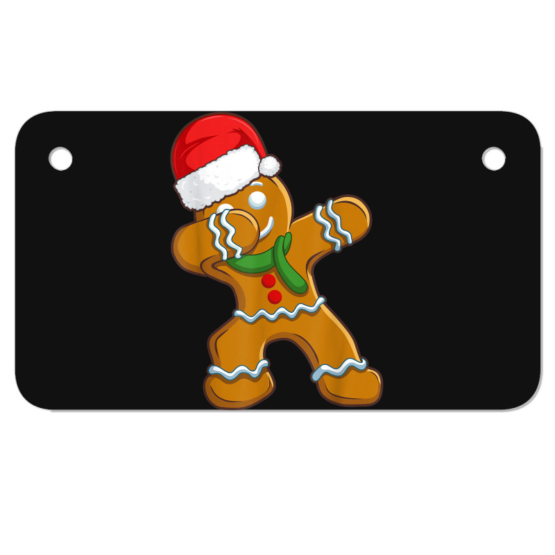 Dabbing Gingerbread Santa Christmas Kids Boys Xmas Cookie Motorcycle License Plate | Artistshot