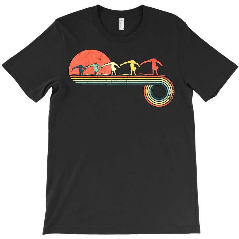 Gymnast Girl Exercise Retro Vintage Sunset Rainbow Color T-shirt | Artistshot