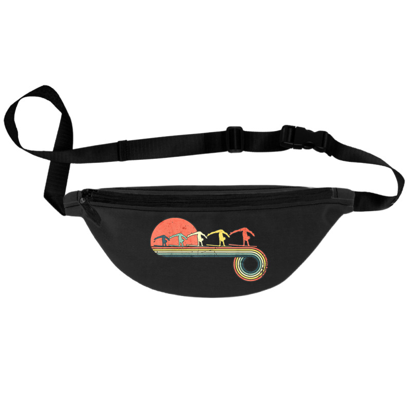 Gymnast Girl Exercise Retro Vintage Sunset Rainbow Color Fanny Pack | Artistshot