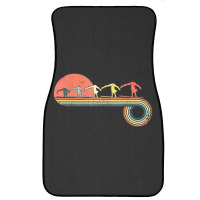 Gymnast Girl Exercise Retro Vintage Sunset Rainbow Color Front Car Mat | Artistshot