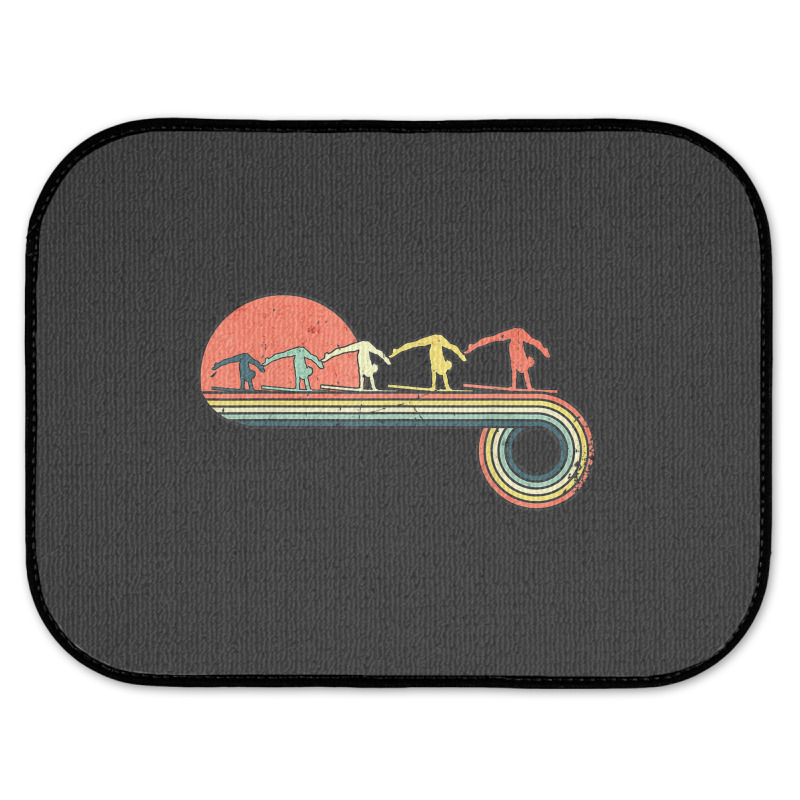 Gymnast Girl Exercise Retro Vintage Sunset Rainbow Color Rear Car Mat | Artistshot