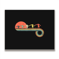 Gymnast Girl Exercise Retro Vintage Sunset Rainbow Color Metal Print Horizontal | Artistshot