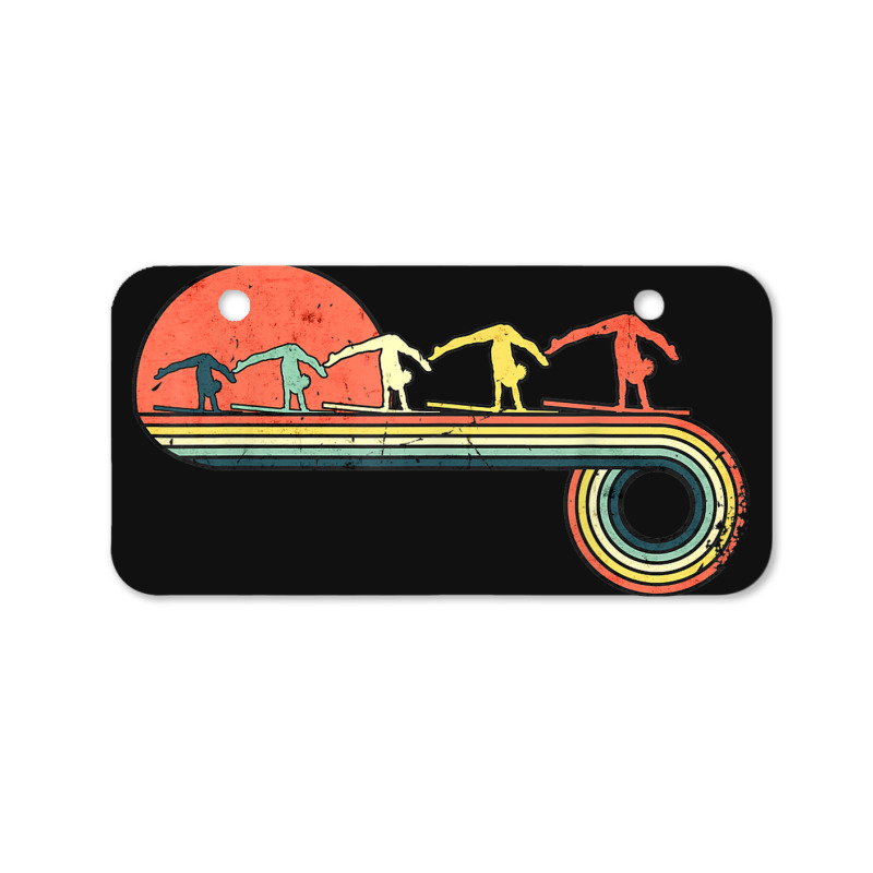 Gymnast Girl Exercise Retro Vintage Sunset Rainbow Color Bicycle License Plate | Artistshot