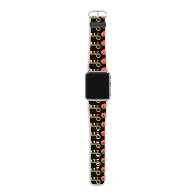 Gymnast Girl Exercise Retro Vintage Sunset Rainbow Color Apple Watch Band | Artistshot