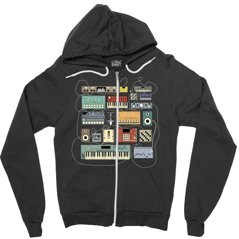 Electronic Musician Synthesizer And Drum Machine Dj Zipper Hoodie | Artistshot