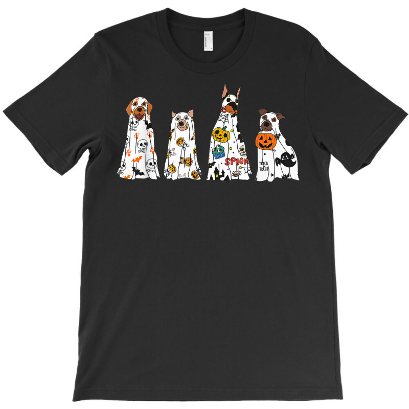 Dog Ghost Spooky Season Ghost Halloween Groovy Retro T-shirt | Artistshot