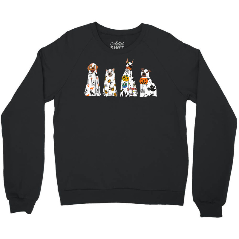 Dog Ghost Spooky Season Ghost Halloween Groovy Retro Crewneck Sweatshirt | Artistshot