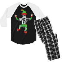 Archery Elf Family Matching Christmas Pajamas Pjs Xmas Men Men's 3/4 Sleeve Pajama Set | Artistshot