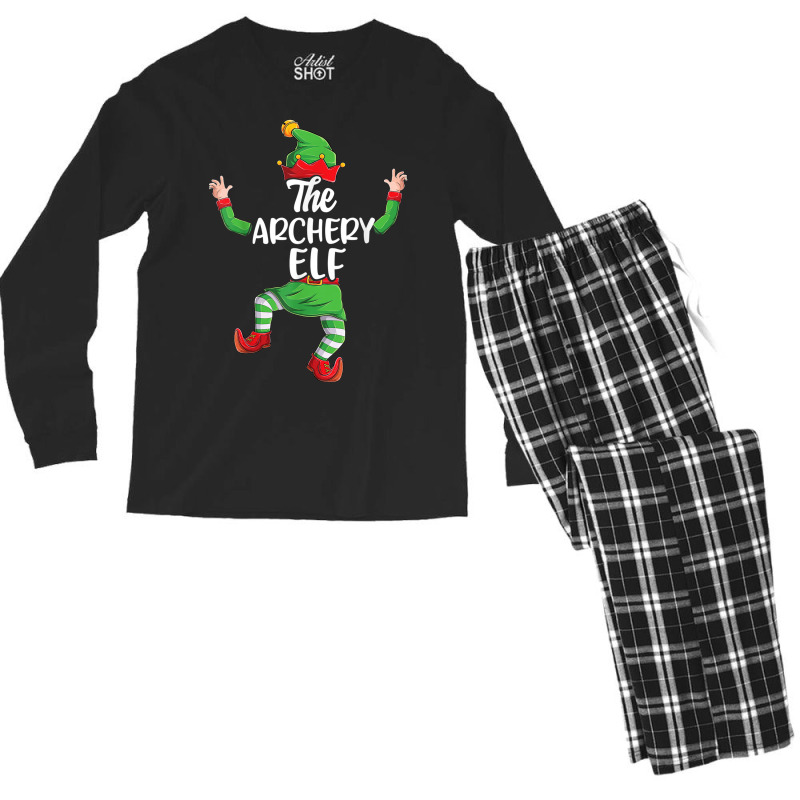 Archery Elf Family Matching Christmas Pajamas Pjs Xmas Men Men's Long Sleeve Pajama Set | Artistshot