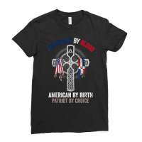 Dominican By Blood American By Birth Dominican Republic Flag T Shirt Ladies Fitted T-shirt | Artistshot