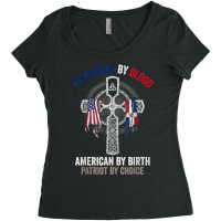 Dominican By Blood American By Birth Dominican Republic Flag T Shirt Women's Triblend Scoop T-shirt | Artistshot