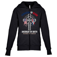 Dominican By Blood American By Birth Dominican Republic Flag T Shirt Youth Zipper Hoodie | Artistshot