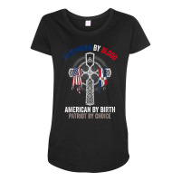 Dominican By Blood American By Birth Dominican Republic Flag T Shirt Maternity Scoop Neck T-shirt | Artistshot