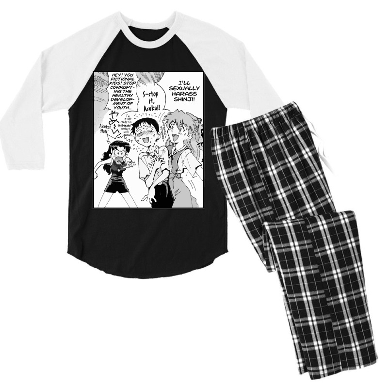 Eva Funny Scene Men's 3/4 Sleeve Pajama Set | Artistshot