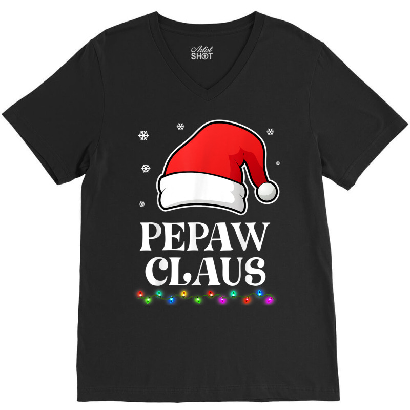 Pepaw Claus Christmas Funny Family Matching Pajamas V-neck Tee | Artistshot