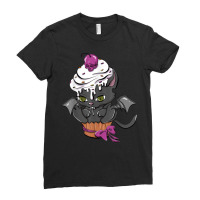 Halloween Scary Vampire Cat Bat Cupcake Halloween Clothing T Shirt Ladies Fitted T-shirt | Artistshot