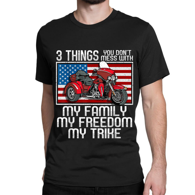 Motorcycle Trike American Biker Rules Classic T-shirt by MaraRojas | Artistshot