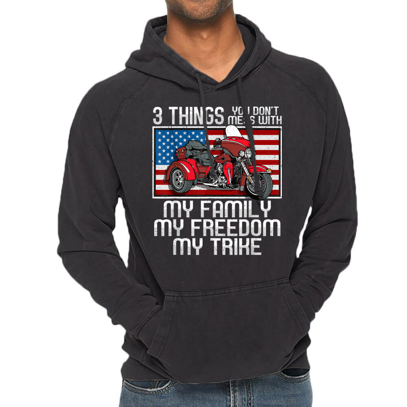 Motorcycle Trike American Biker Rules Vintage Hoodie by MaraRojas | Artistshot