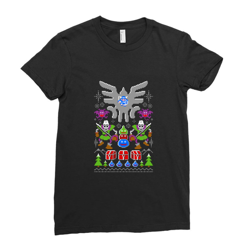 Dragon Quest Ugly Sweater Ladies Fitted T-Shirt by BobMcalister | Artistshot