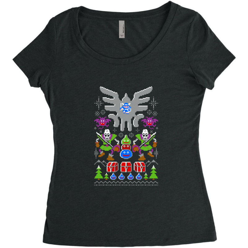 Dragon Quest Ugly Sweater Women's Triblend Scoop T-shirt by BobMcalister | Artistshot