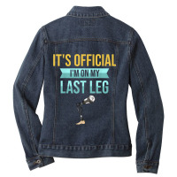 Leg Prosthetic Gift Leg Amputation Amputee Ladies Denim Jacket | Artistshot