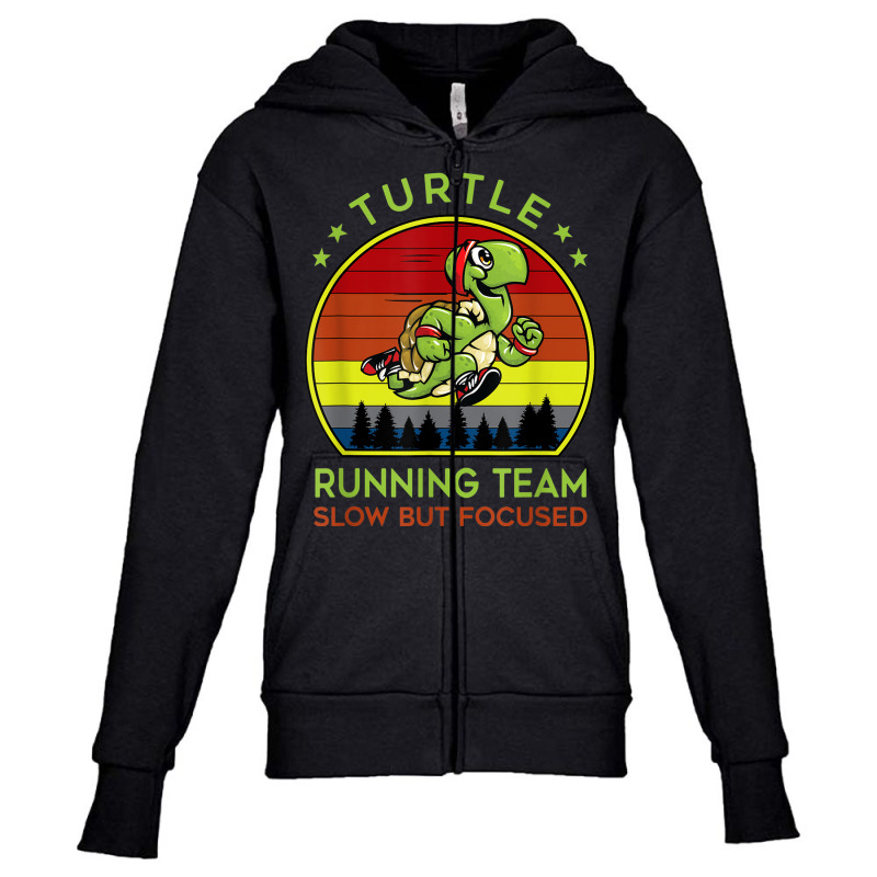 Turtle Running Team Slow But Focused Vintage Youth Zipper Hoodie by Stunner | Artistshot