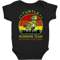 Turtle Running Team Slow But Focused Vintage Baby Bodysuit | Artistshot