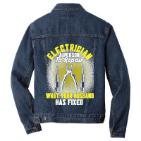 Mens Electrician A Person To Repair Electrician Men Denim Jacket | Artistshot